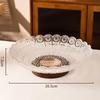 Elegant Retro Wooden High-Footed Frosted Glass Bowl for Living Room - Ideal for Snacks & Candies Display