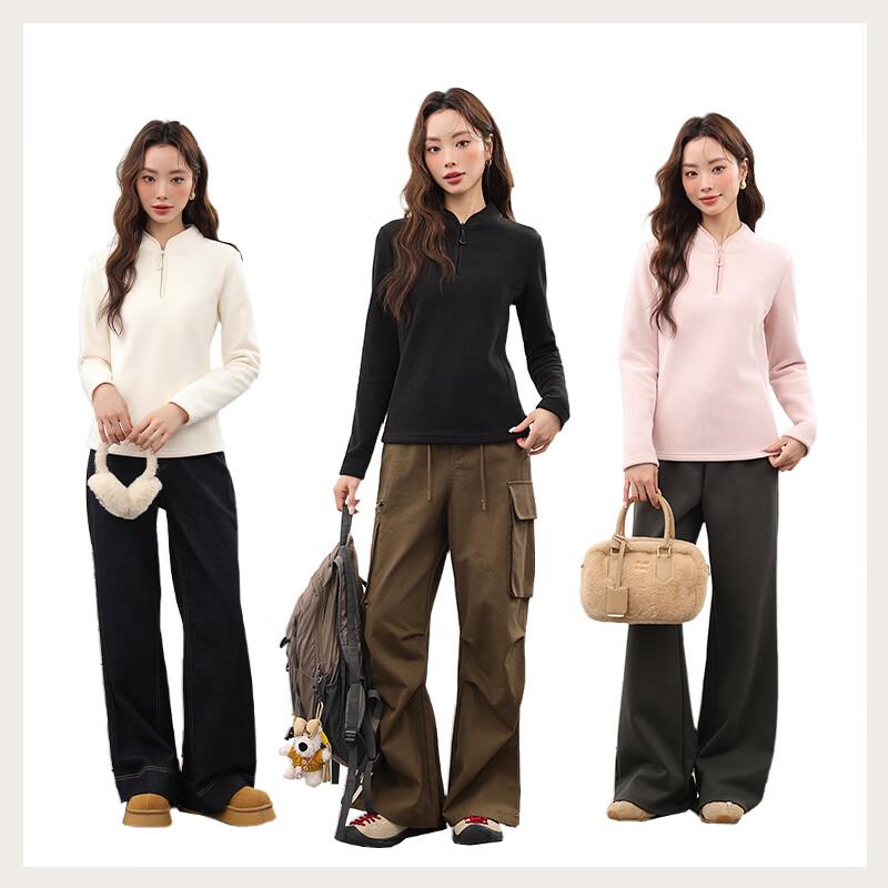 MJ STYLE Women's Half-Zip Fleece Sweatshirt