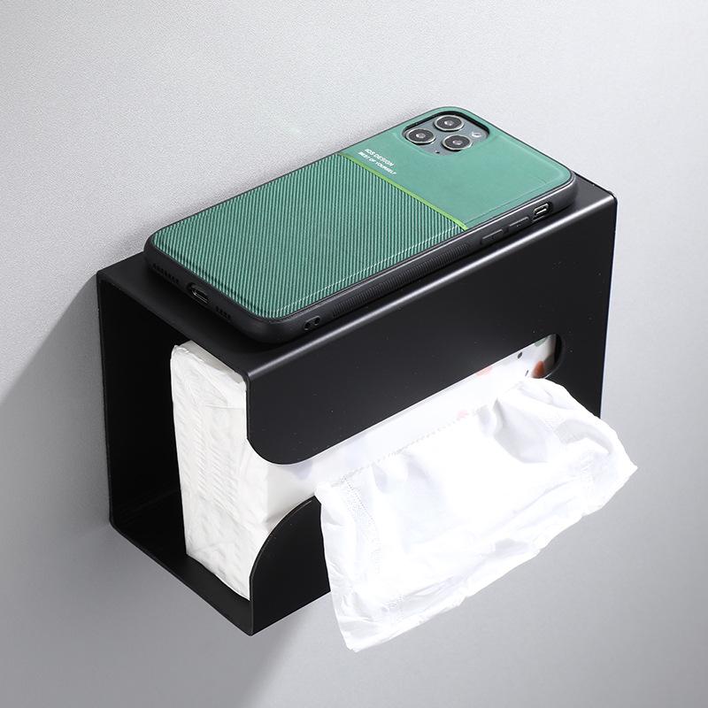 Universal Black Wall-Mounted Kitchen & Bathroom Paper Towel Dispenser Stand