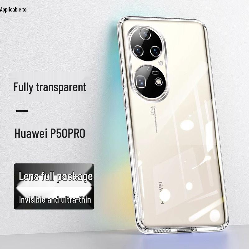Ultra-Thin Transparent Silicone Case with Electroplated Soft Shell for Huawei P50 - Men's Anti-Fall Protection