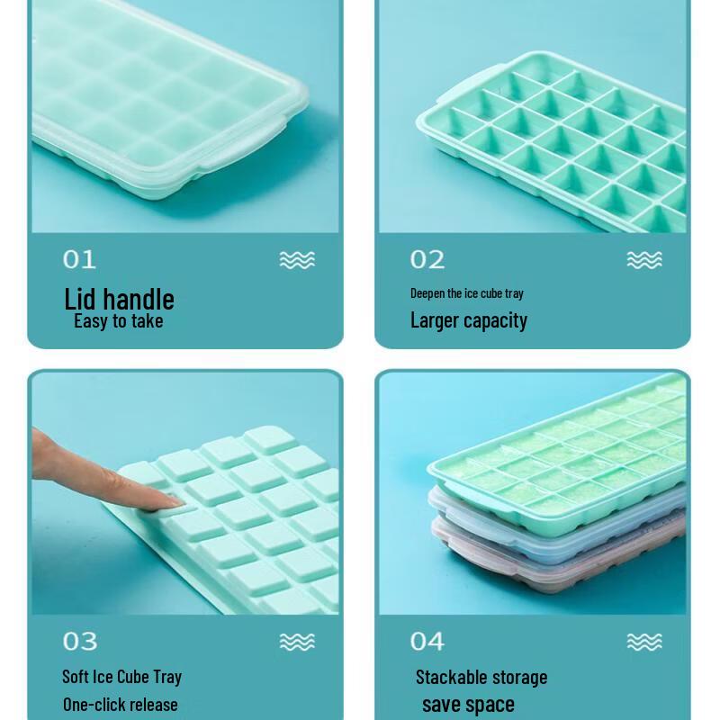 Silicone Ice Cube Tray with Lid