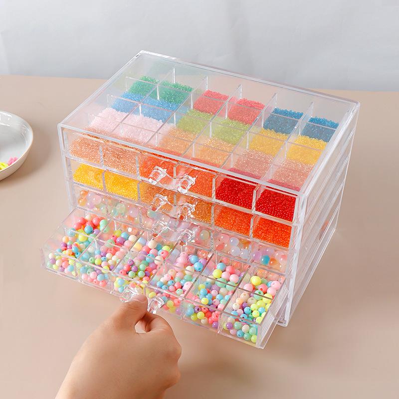 Transparent Multi-Layer Storage Box for Glass Beads and Jewelry Accessories