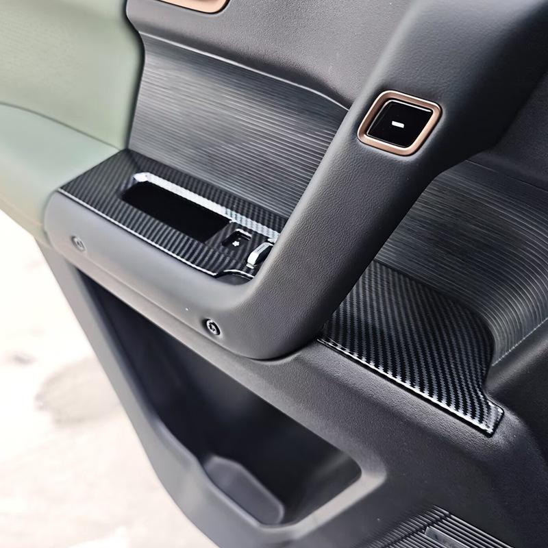 For Chery Jaecoo J6 Icar 03 2024-2026 ABS Carbon Fiber Car Door Window Button Frame Cover Trim Interior Car Accessories LHD RHD
