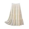 Elegant French Crochet Lace A-Line Midi Skirt for Women - High Waist, Autumn 2025 Collection