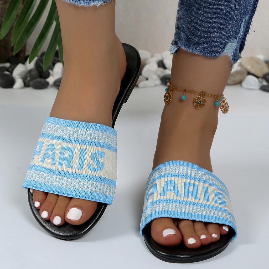 36-44 Women Woven Slipper Loafers Casual Flats Shoes Slippers Summer