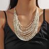 Bohemia Personality Multi-layered U-shaped Colorful Beaded Necklace for Women Summer Sexy Fashion Clothes Accessory Jewelry Gift