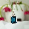 Statement Look Neon Blue Apatite Quartz 925 Sterling Silver Pendant Necklace 18"