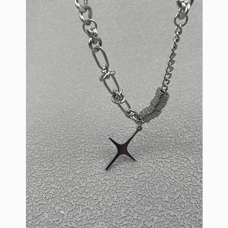 Titanium Steel Star Pendant Necklace For Men And Women Hip Hop Style Choker Chain