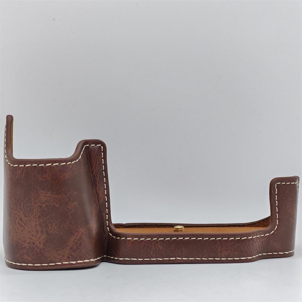 Skórzane etui pół-etui na aparat fotograficzny do Nikon D600 D610 Otwór na baterię Dolna pokrywa