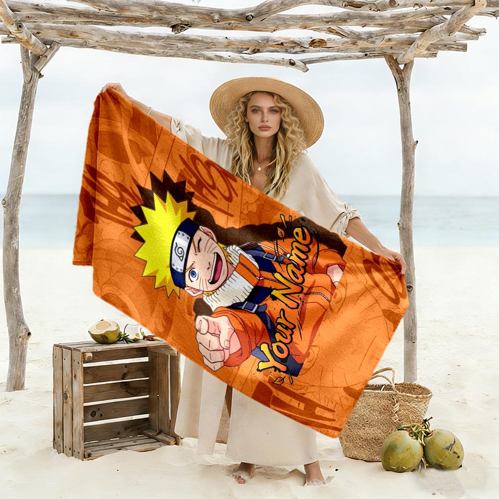 Naruto Character Customize Your Name Beach Towel Super Soft Microfiber Quickdry Fabric Perfect for Traveling Yoga Camping and Swimming