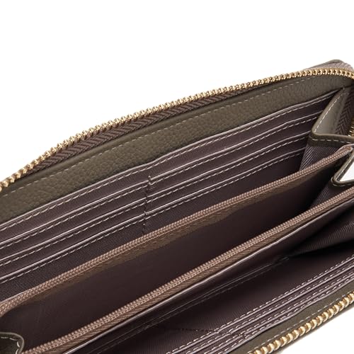 Tetsuro Okabe Long Wallet with Coin Compartment and Stitched Cat Design, Women's, Black, TES012