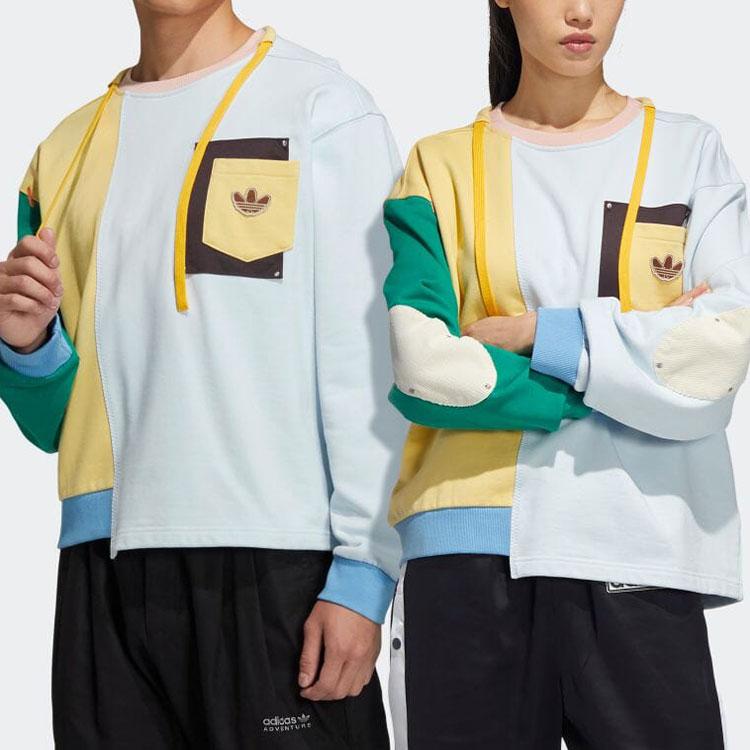 Adidas Originals X Melting Sadness Puppet Series Asymmetric Hem Patchwork Sweatshirt Unisex Tops Mixed-Colors HC0348