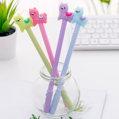 1 Piece Gel Pens Korean Cartoon Creative Alpaca Gel Pen Student Writing Office Stationery Black Signature Pen