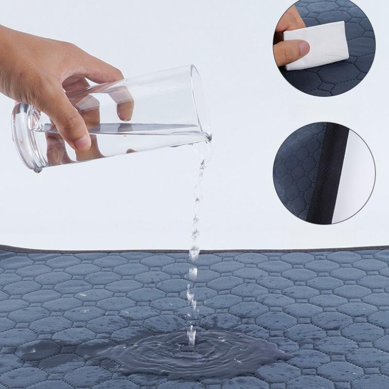 Grey Breathable Absorbent Non Slip Pet Urine Pads Thickened Washable Puppy Training Pad Reusable Dog Pee Pad Blanket Multi-functional Pet Supplies