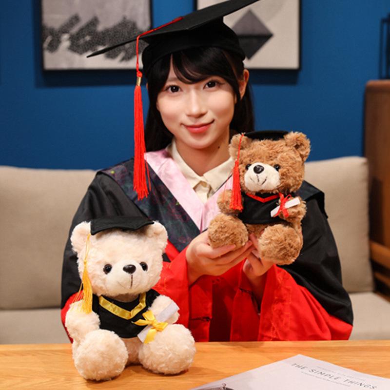 Graduation Teddy Bear with Doctor's Hat - Customizable Claw Machine Gift Doll