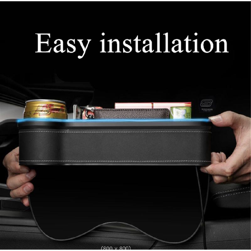 Led Atmospheric Lighting Car Seat, Storage Niche, Qc30 Usb Charging Box, Seat Box, Storage Organizer, Cup Holder, Phone Holder, Accessories, Left Sid