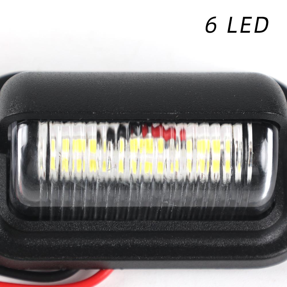 2Pcs 6 LED License Plate Lights Universal Car Truck RV Trailer Van Licenses Taillight Waterproof Rear Lamps Tools Accessories Back Up Lights 1