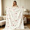 Ultra Soft Cozy Flannel Fleece Blanket with Red And Green Polka Dot Print All Season Warm Lightweight Throw Blanket for Couch Sofa Bed Office Living R