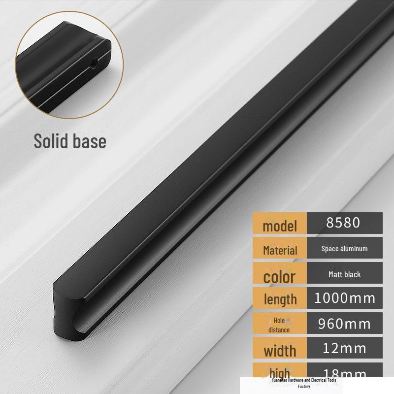 Černá a šedá moderní luxusní úchytka zásuvky skříňky