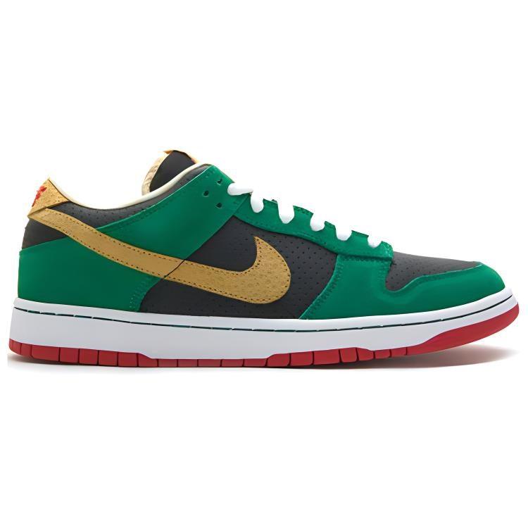 Nike Dunk SB Low Top Skateboard Shoes Men's Black Green 313170-008