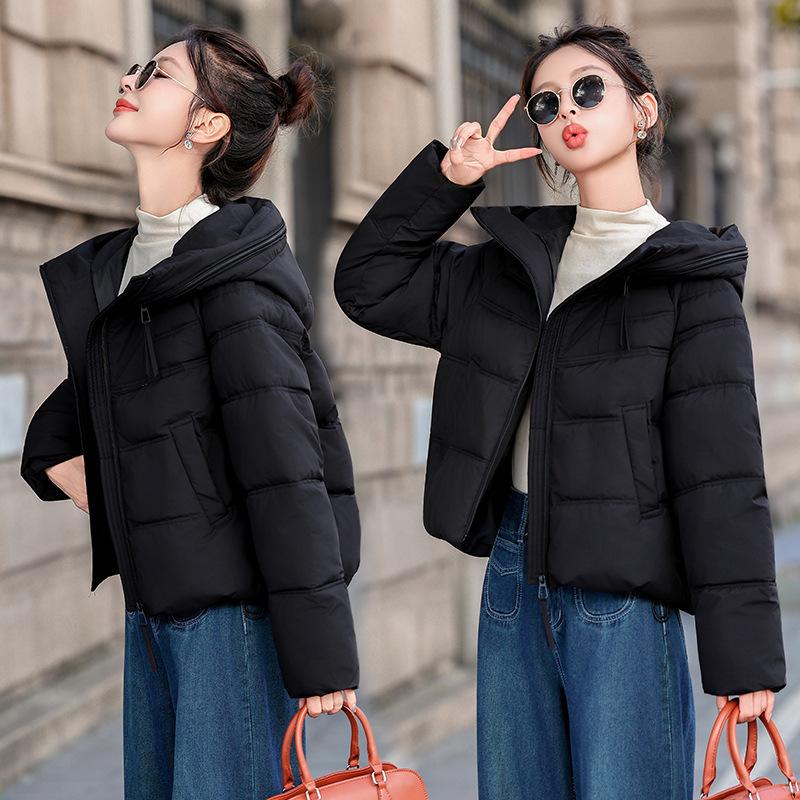 Russian Down Cotton Clothes Women's Short Small New Fashion Hooded Thickened Bread Clothes Jacket