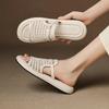 Scarpe da Donna 2025 Nuove Estive Esterno Traforate Open-Toe Pantofole da Donna Casual Versatili Fondo Piatto Ciabatte da Spiaggia Donna