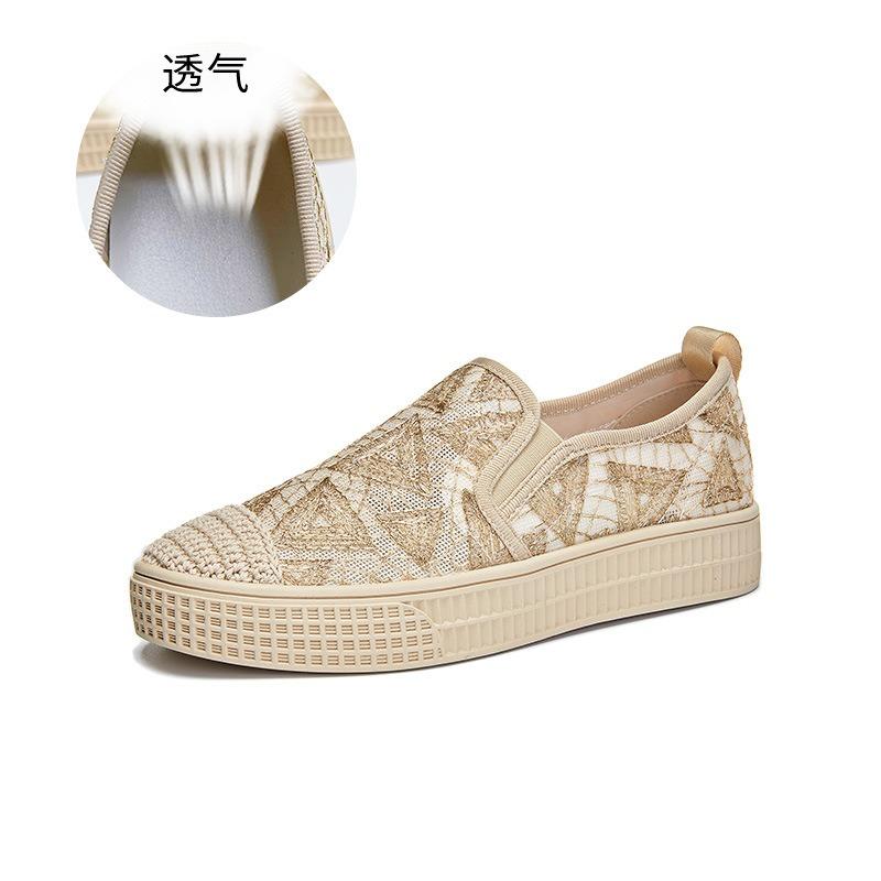 Atmungsaktive Fischer-Schuhe Damen Sommer neue flachbodige Mode flacher Ausschnitt lässige Einzel-Schuhe Damen vielseitige Slipper Damen-Schuhe