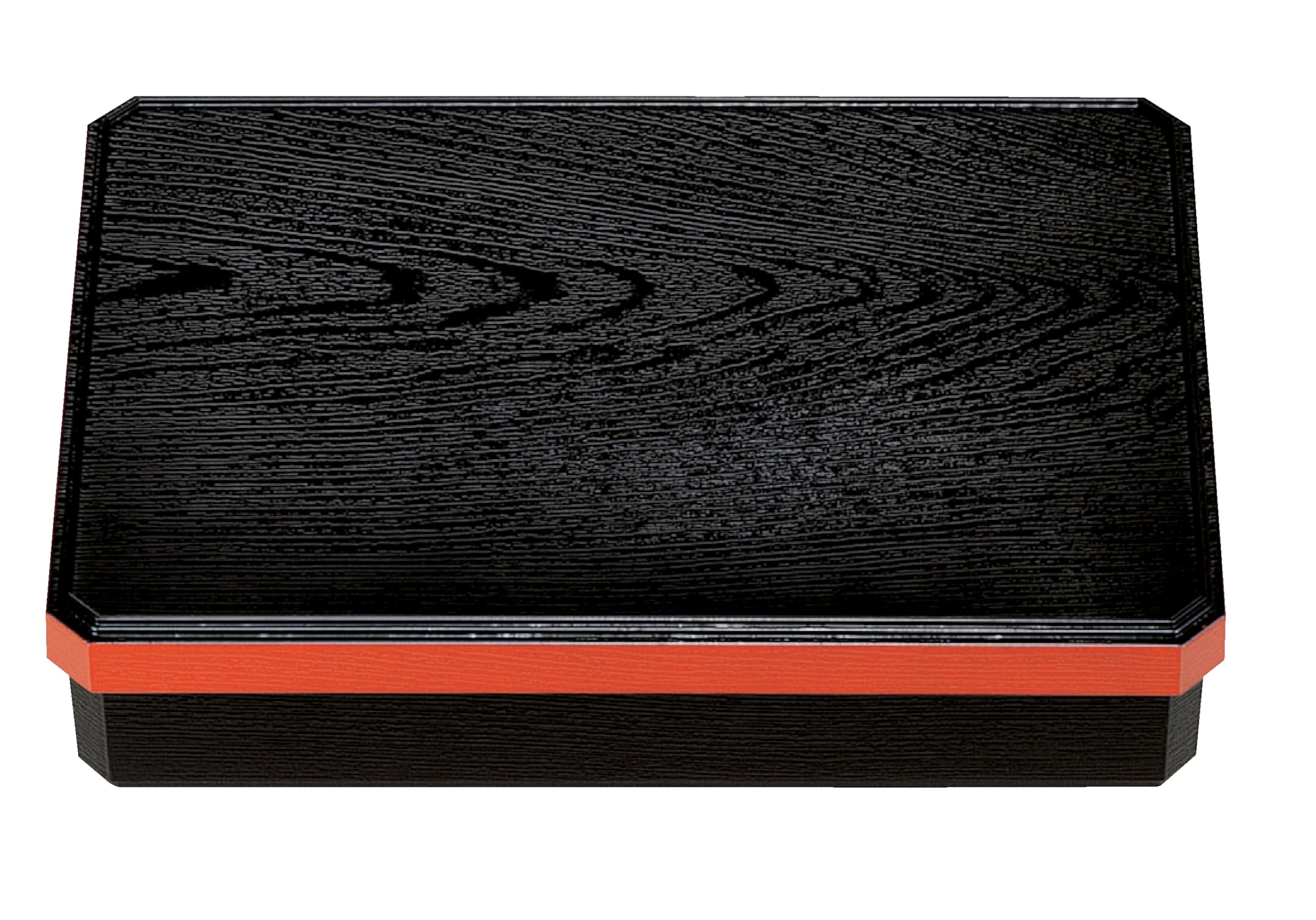 Wakaizumi long rectangular bento box with corner black with vermilion rim sold Lacquerware, A-size cuts, (divider separately) 1-237-6 чёрный