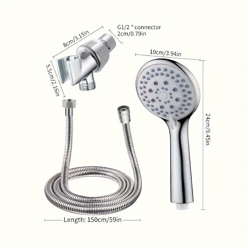 1pc Large Water Outlet Handheld Shower Head -5 Adjustable Water Flow Modes, Water-saving Design, Easy To Install, Bathroom Hardware Accessories
