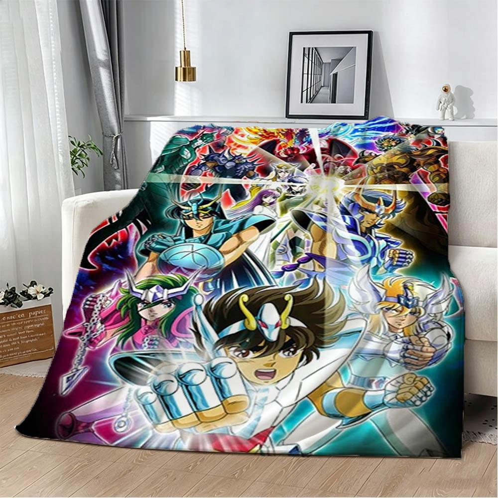 3D S-Saint S-Seiya Japan Anime Cartoon Flannel Blanket Soft Throw Blanket Art For Home Decor Bedroom Bed Sofa Picnic Fans Gifts