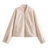 Women's Faux Suede Button Jacket Oversized Gathered Hem Short Length Coat Casual Vintage Outerwear With Pockets