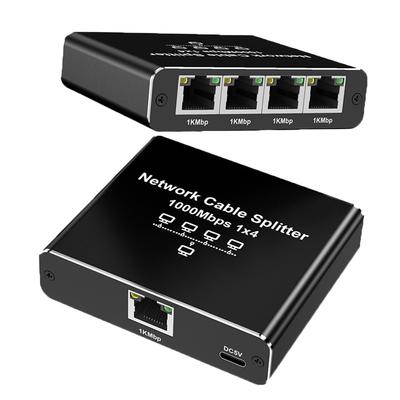 1-zu-4 Gigabit-Ethernet-Splitter 4 Geräte gleichzeitig vernetzen 1000 Mbit/s Internet-Splitter-Adapter für Cat5/5e/6/7/8 Kabel