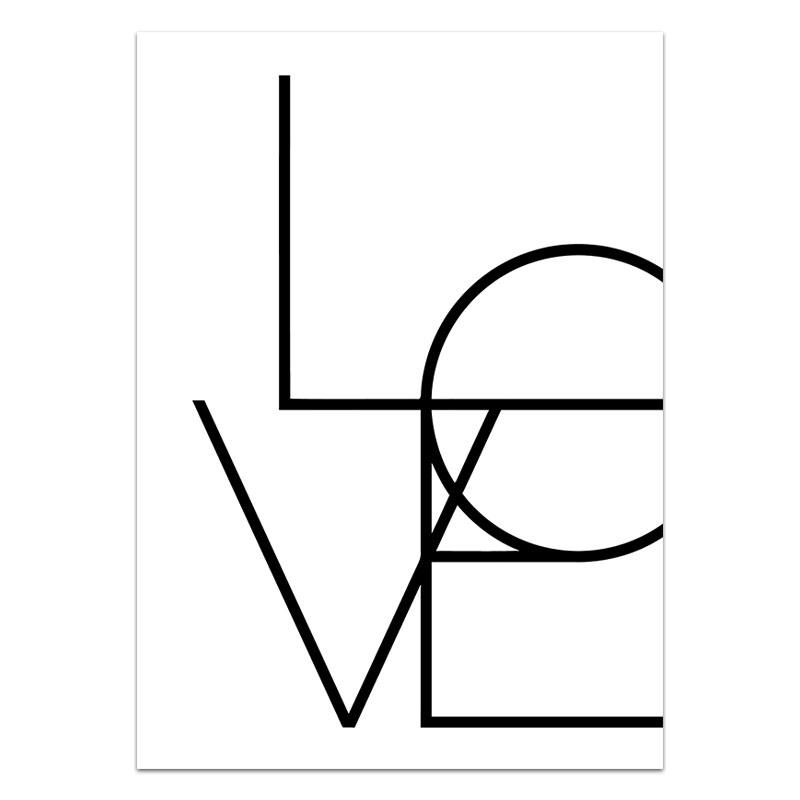 LOVE Wall Art Canvas Poster and Print Hexagon Graphic Abstract Painting Minimalist Nordic Decoration Pictures Modern Home Decor