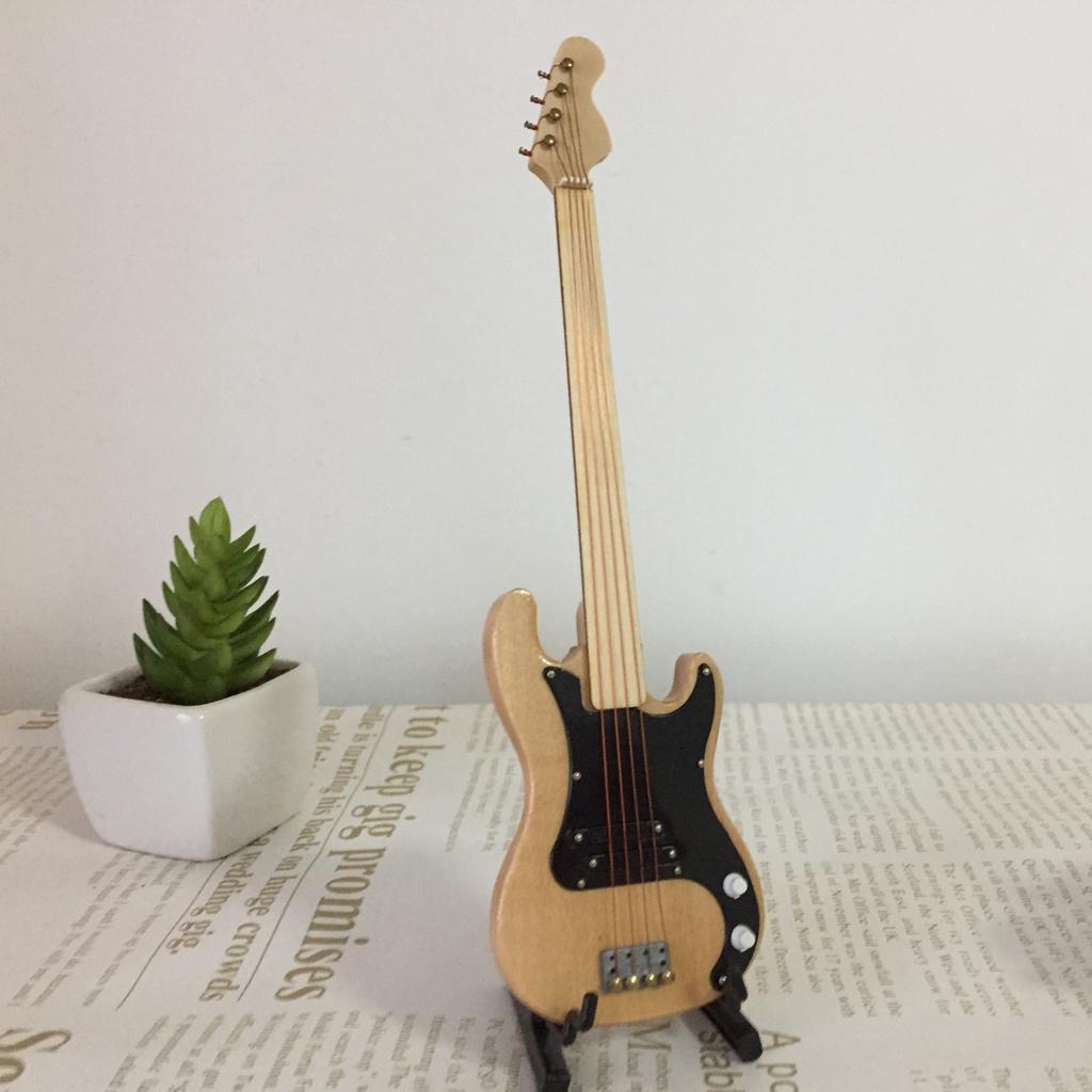 Buy 20cm Miniature Wooden Electric Bass Guitar Model for 1/6 Action
