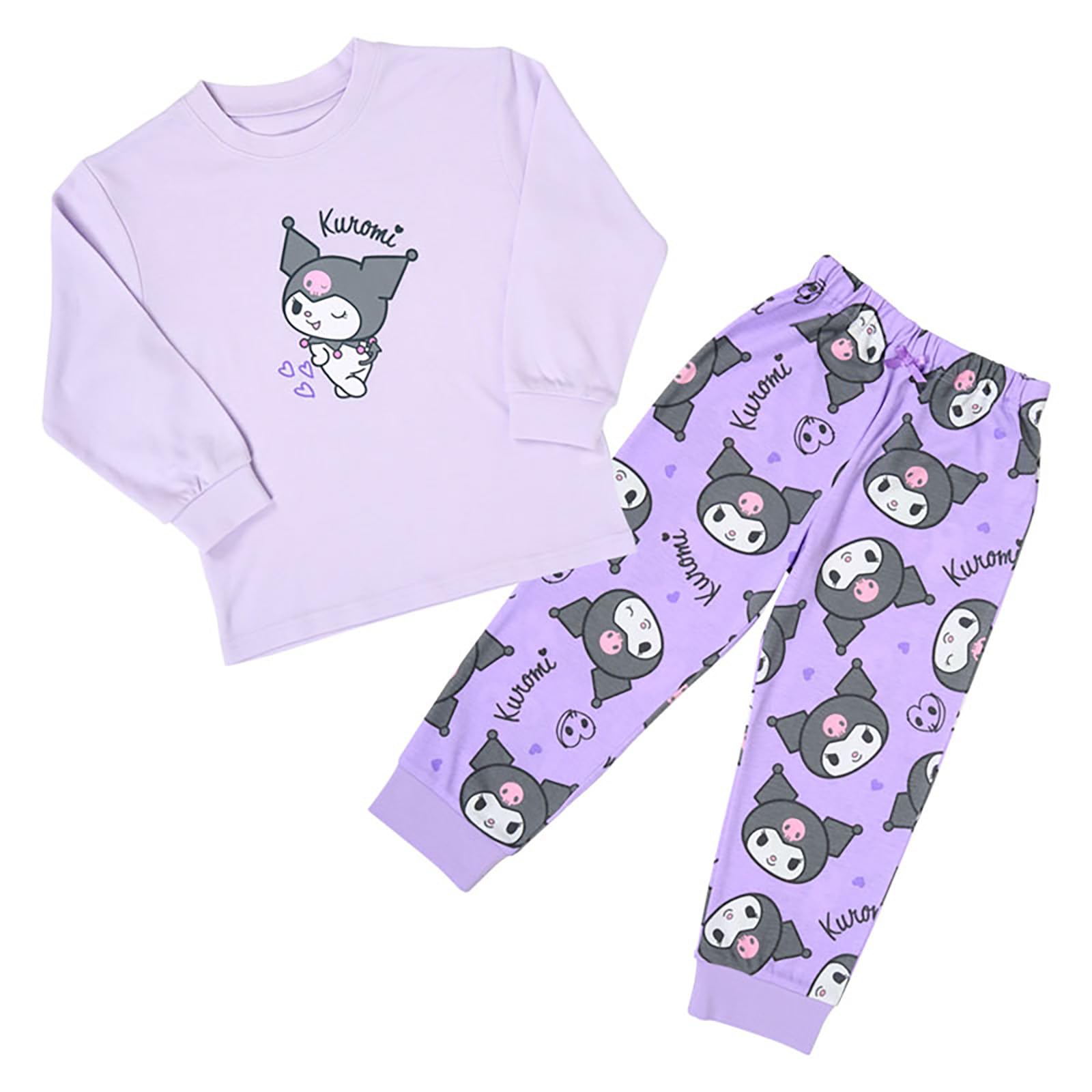 

Sanrio Long Sleeve 487457 Kids Pajamas, Kuromi, 110cm,