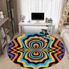 1pc Psychedelic Pattern Carpet, Round Non Slip Durable Large Size Office Carpet, Suitable for Office