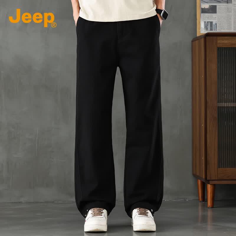 JEEP Men's Trendy Pure Cotton Straight-Leg Casual Pants