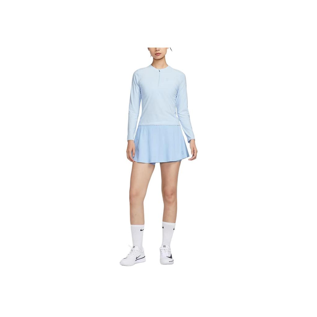 Nike Court Advantage Dri-FIT Solid Skin-Friendly Comfortable Quick-Dry Tennis Shirt Women Tops Sky-Blue FZ6738-441