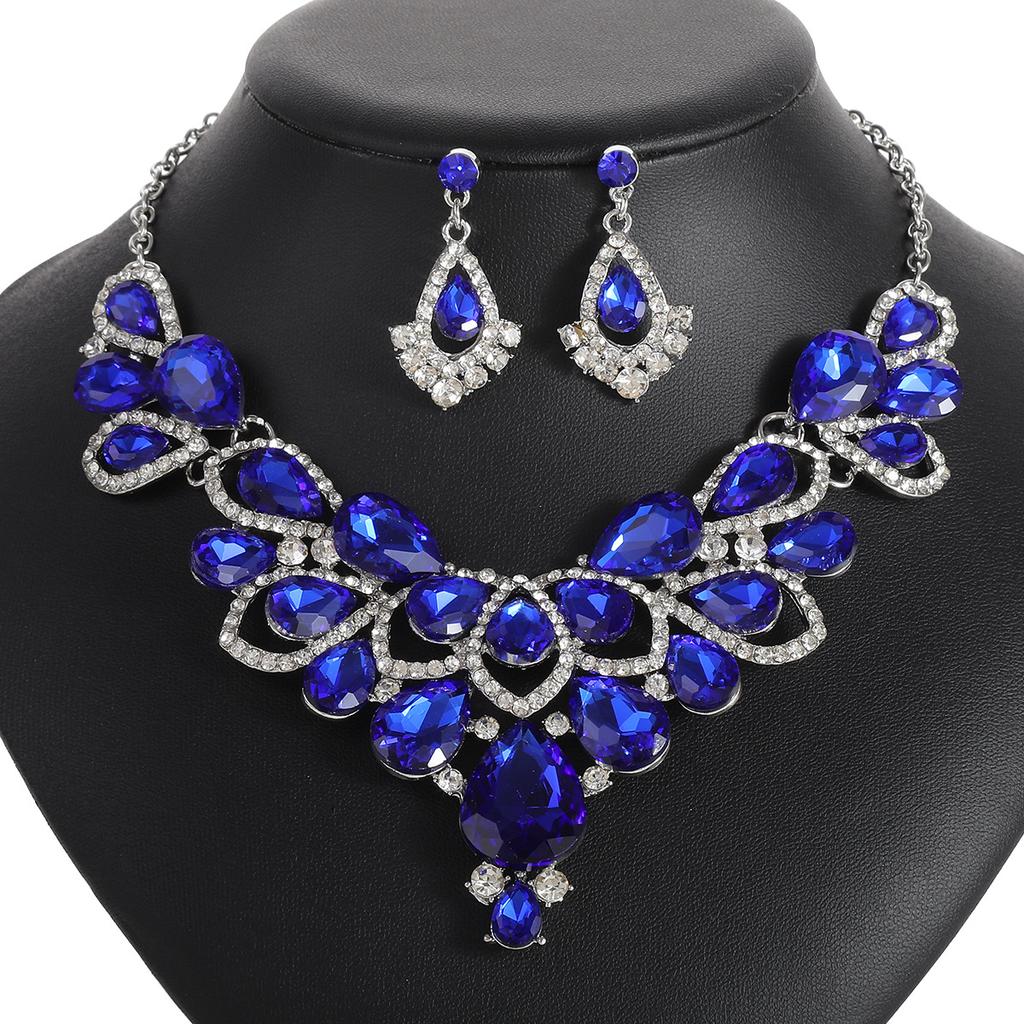 Európai és amerikai stílusú nyaklánc szett mindennapi ötvözet galvanizált esküvői ékszer esküvői ruha estélyi ruha kiegészítők bankett ékszer