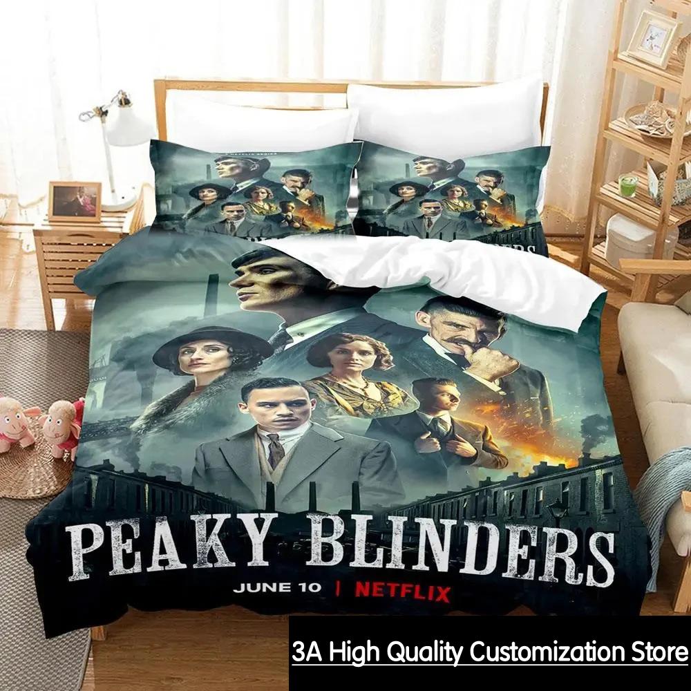 

3D Друк Peaky Blinders Постільна білизна Подвійний Твін Кинг Підковдра Ковдра Наволочка Хлопчики Дівчата Дорослі Спальня 220*240cm 3pcs