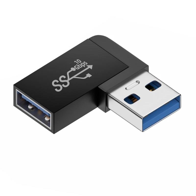 1/2/3pcs USB 3.0 Male Female 90 Degree Expansion Adapter USB Up Bend Adapter 10Gbps For Laptop Connector Conversion