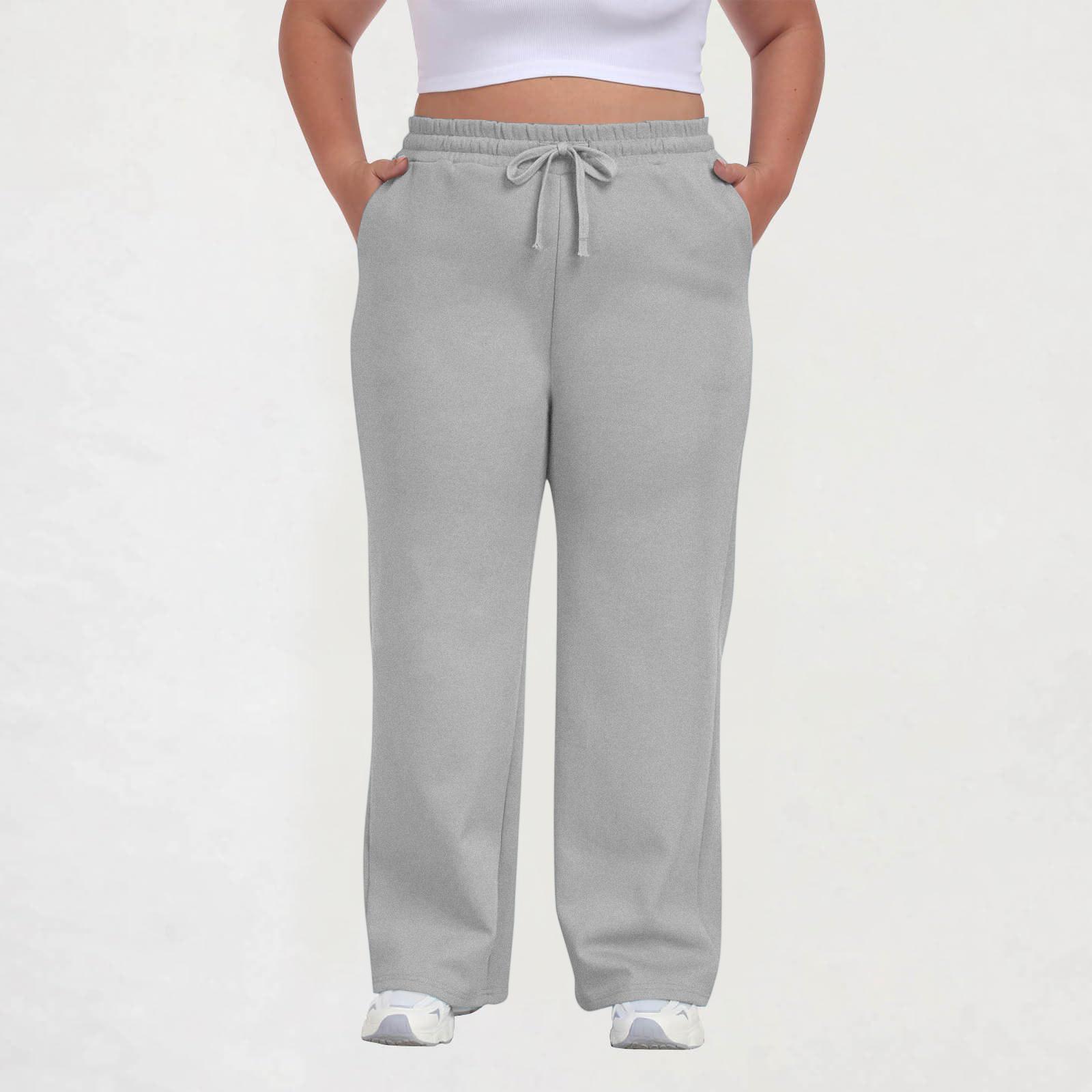 Women s Color Plus Size Casual Loose Straight Pocket Sweatpants XXXXXL