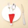 10Pcs Christmas Tableware Bag Holder Christmas Hat Fork Knife Cutlery Bag Christmas Decorations for Home