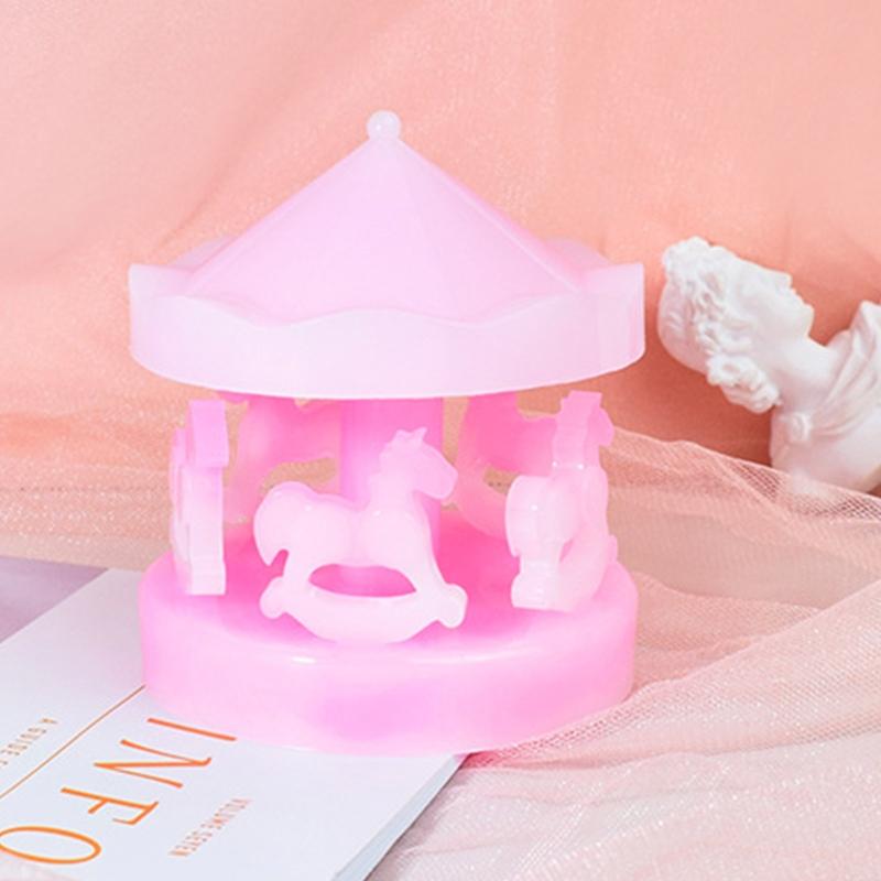 Silicone Mold for Carousel Horse Making Merry-Go-Round Decorating Mold Birthday Gifts Baby Shower Decorations Supply