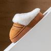 Suede cotton slippers women's wear 2025 new plush thick bottom non-slip home home thickened warm wool slippers