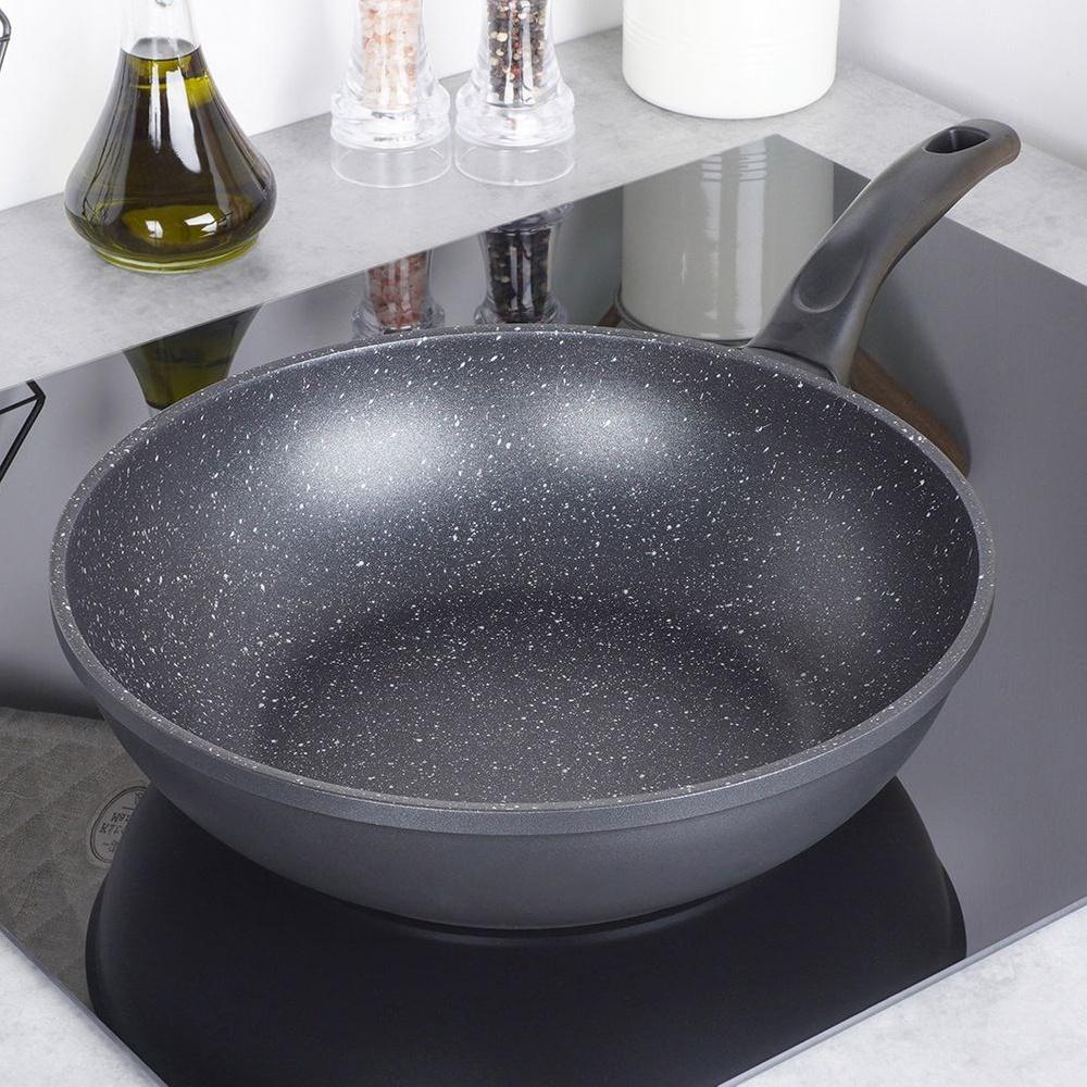 Wok Granitowy Patelnia Głęboka do Smażenia Duszenia Orion Grande 30 cm