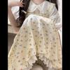 Summer Sweet Floral Suspender Dress & White Collared Shirt Set for Students