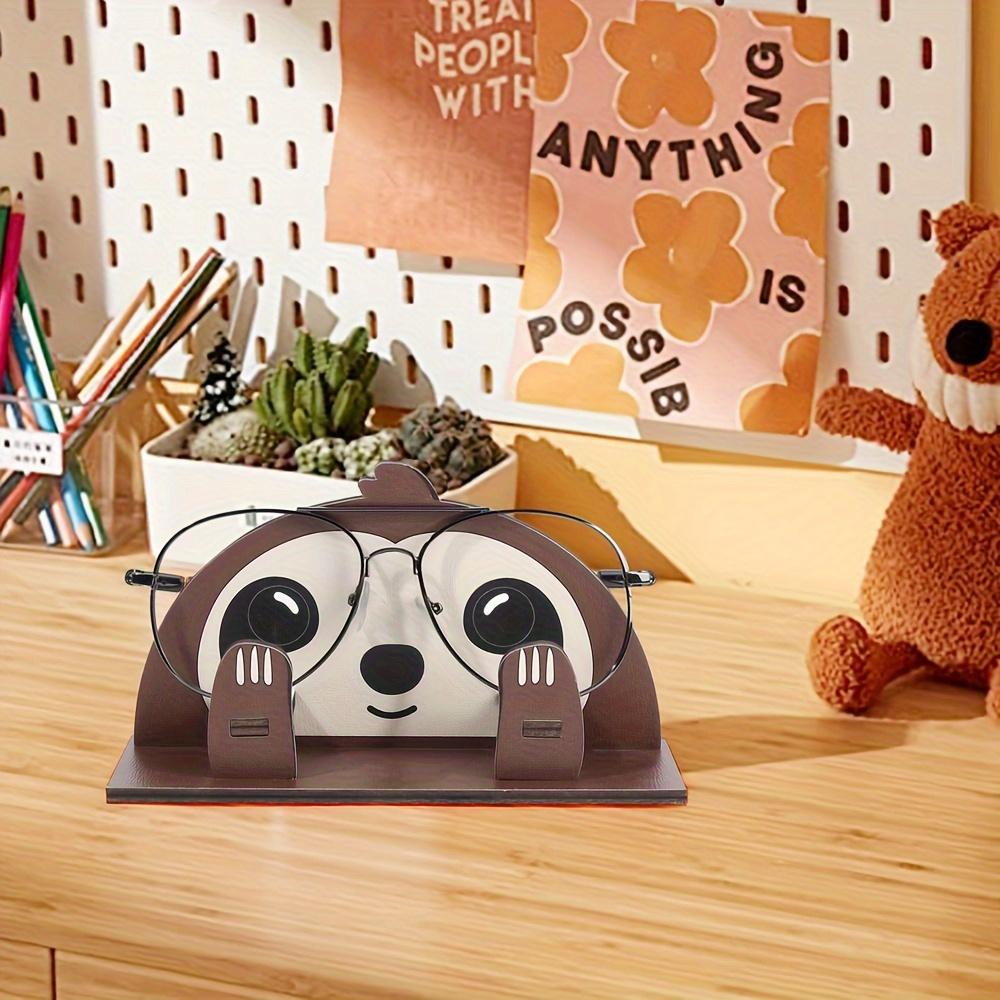A Stylish Wooden Sloth-Shaped Eyeglass Frame a Detachable Desktop Fashion Eyewear Holder Designed for Women Perfect for Displaying Fashionable Glasses