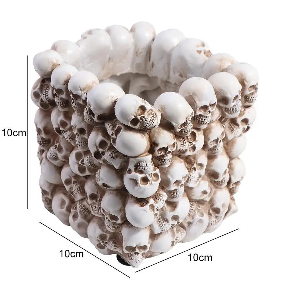 Desktop Storage box Skull Pen Holder Pen Pencil Holder Stationery Holder Desktop Organizer Halloween Decor Resin Birthday Gifts