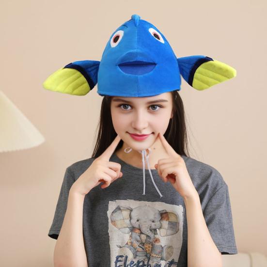 Fish Headgear Cartoon Marine Animal Themed Hat Unique Performance Costume for Birthday Party Festival Photo Props